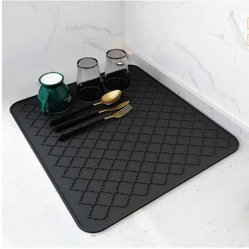 

Коврик для сушки посуды для кухонной стойки, силиконовая сливная подставка, термостойкая противоскользящая подставка для посуды, подставка для чашки, посуда, подушка, поднос для столовых приборов