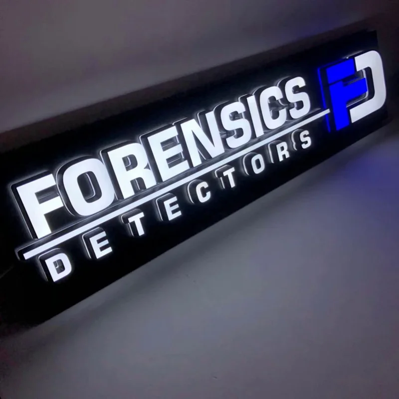 Custom  Metal 3D billboards and luminous characters on the back of the store facade LED backlit letters