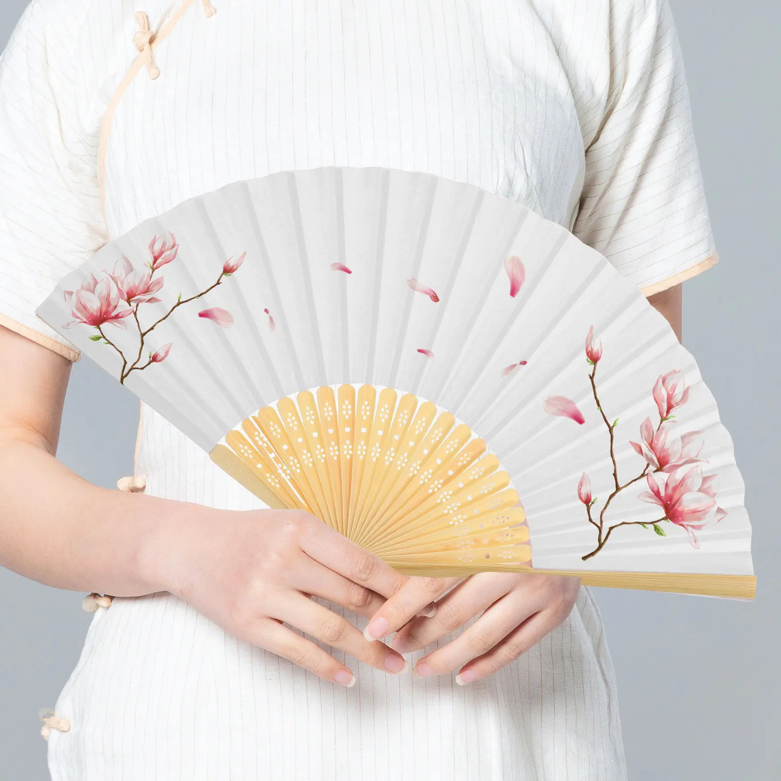 

12Pcs Hand Held Folding Fan Reliable Cool Summer Travel Dance Performance Accessory Hand Fan Fans Handheld Folding Fans
