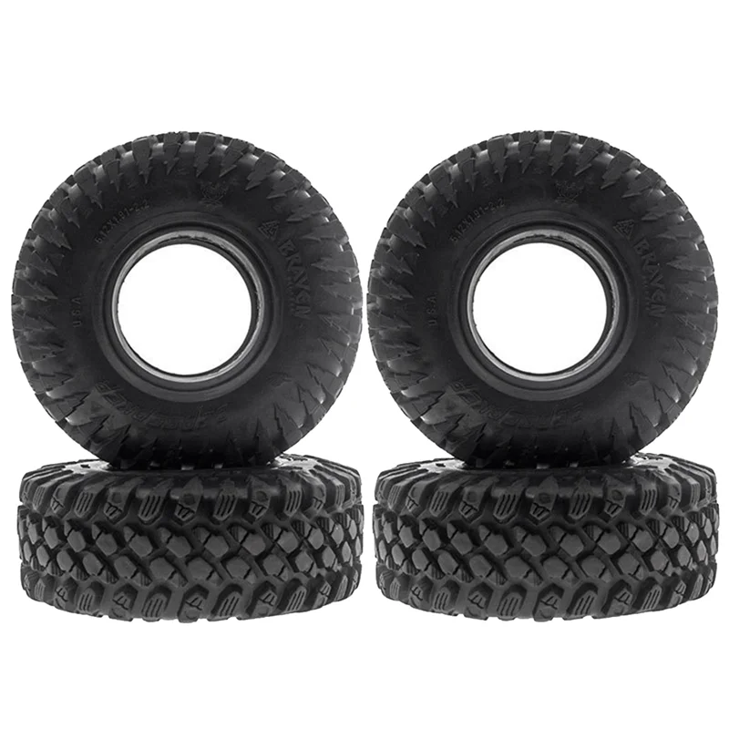 4Pcs Rock Crawler 2.2 Inch Tires Soft 128mm Tyre with Foams for Axial Wraith SCX10 Jeep Wrangler TRX-4 2.2