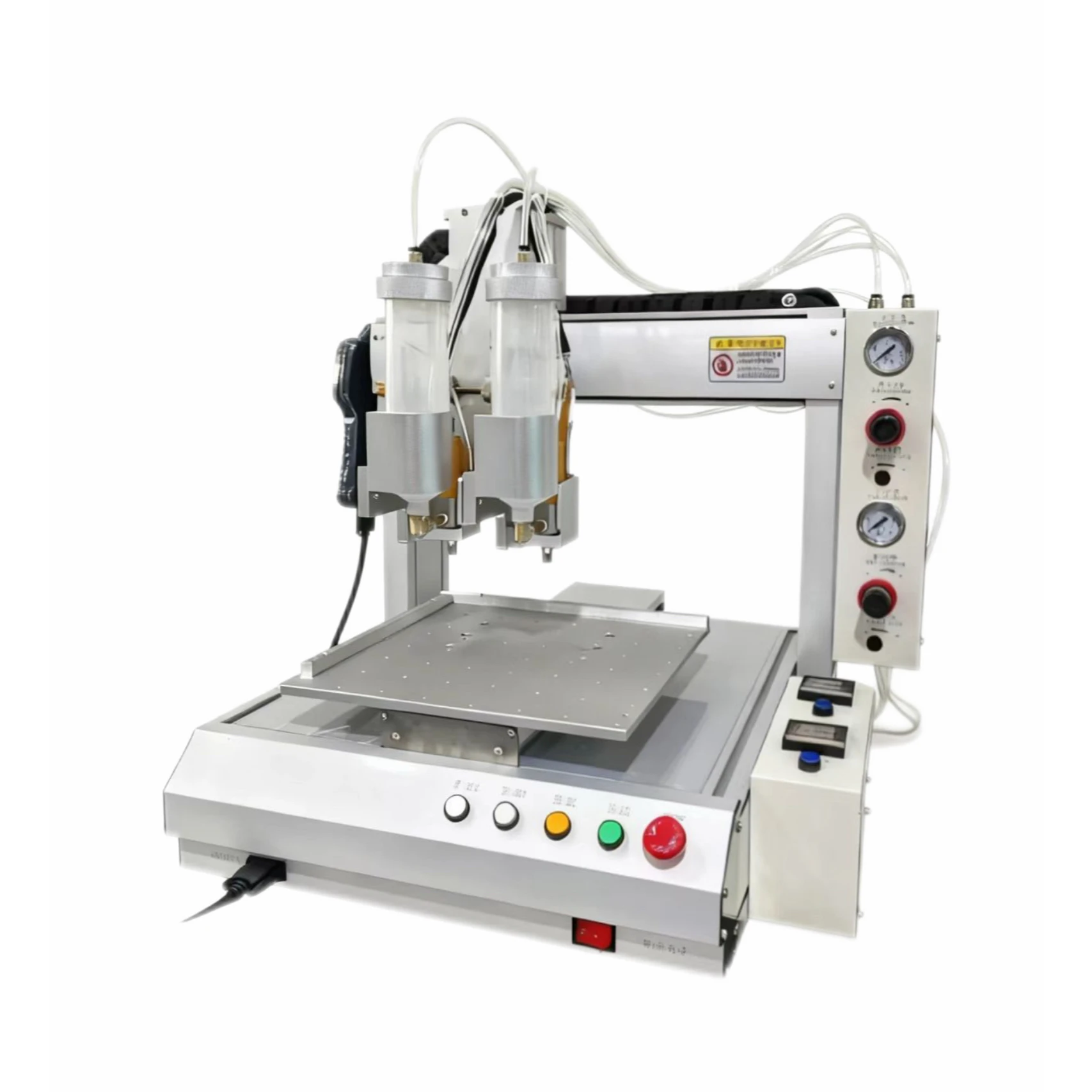 ccd visual dispensing system three-cylinder 30cc 100cc silicone rubber three-axis drum applicator with hot plate