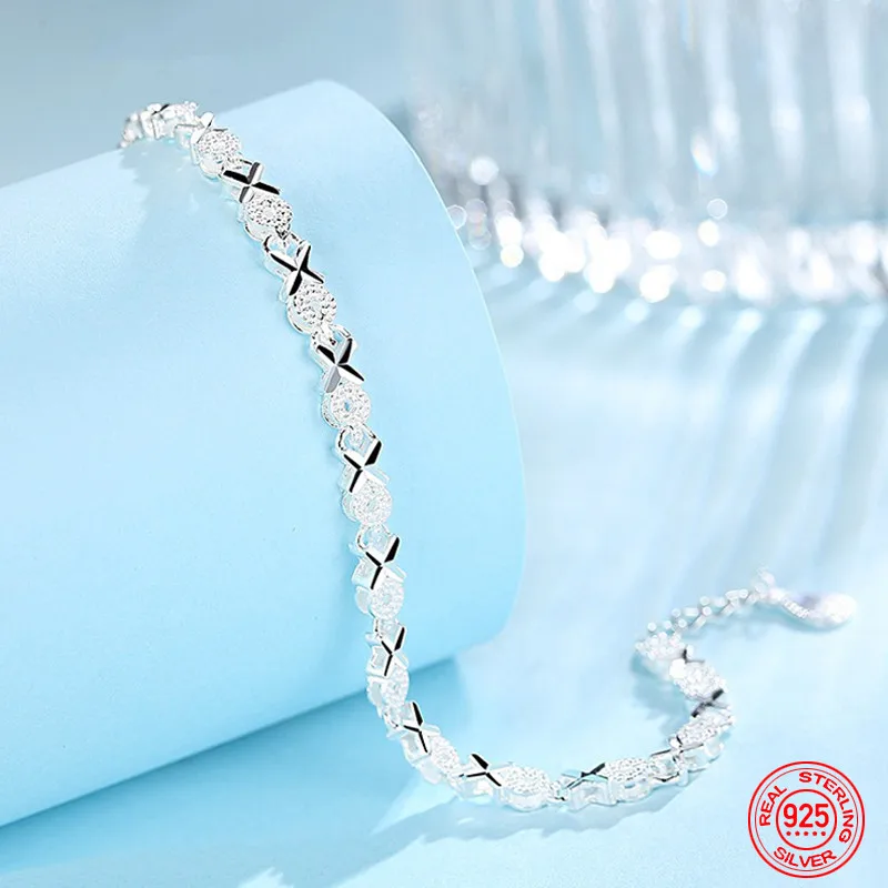 High Quality 925 Sterling Silver Fashion Multiple Styles Bracelet Chain For Women Fashion Wedding Party Beautiful Jewelry Gift