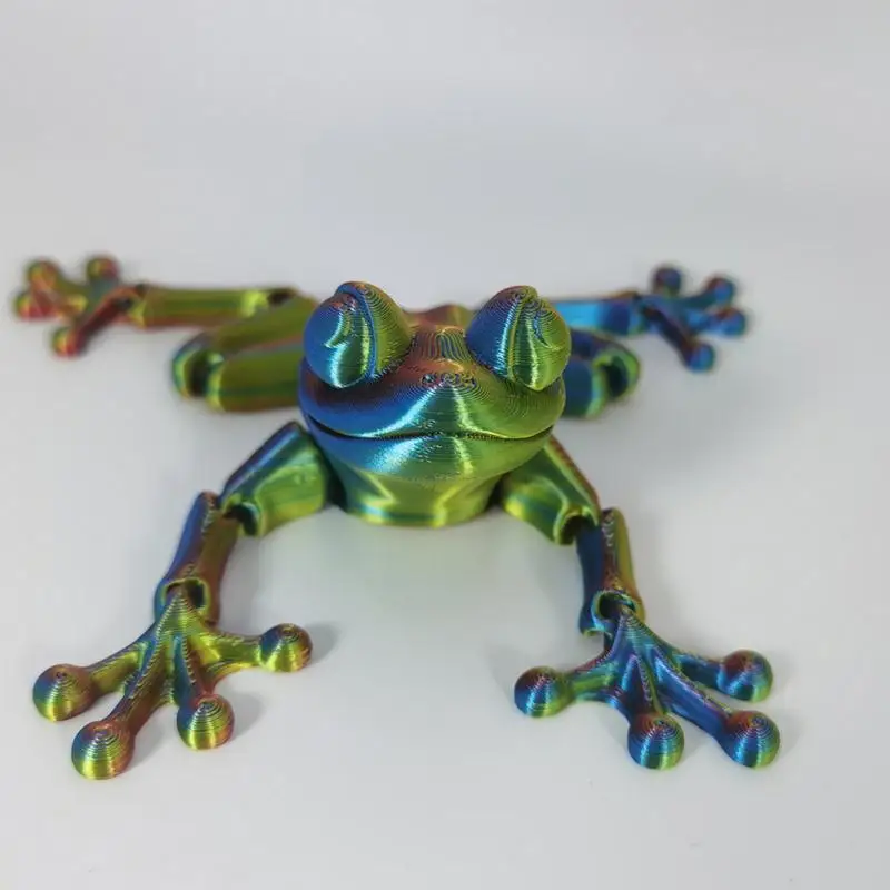 novelty 3D Printing Simulation Tree Frog Joint Movable Frog Ornaments Kitchen Home Decoration Offices Funny Animal Desk Toys