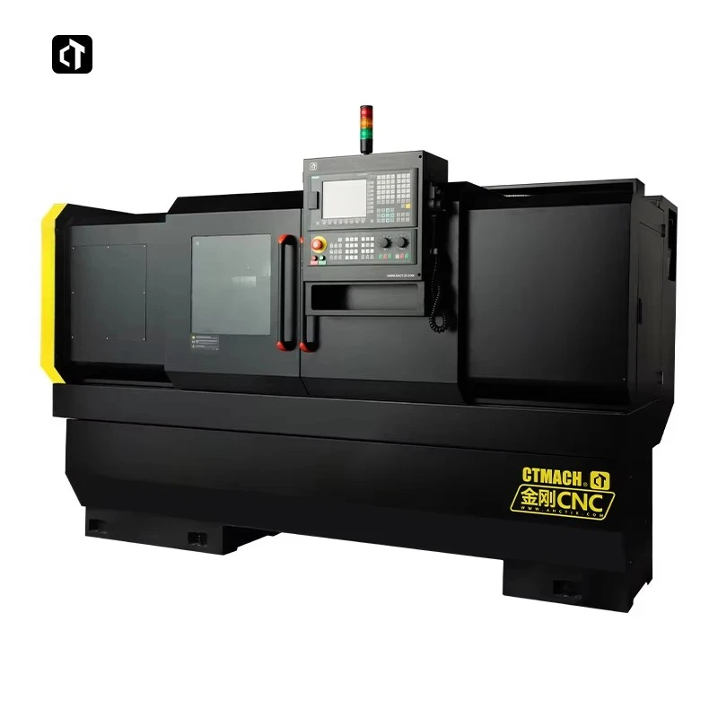 Tornio CNC industriale CTCNC40C per servizio medio Sistema 808D Portacoltelli elettrico Centro di tornitura con letto inclinato rigido orizzontale