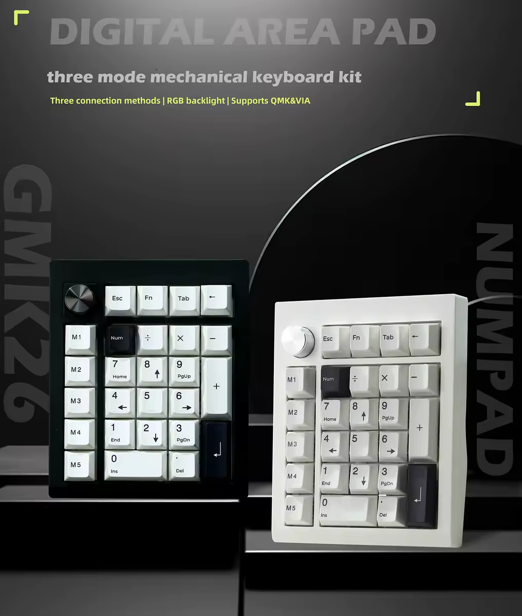 ZUOYA GMK26 QMK/VIA joint numéro Pad Bluetooth 5.0/2.4ghz/filaire pavé numérique échangeable à chaud Programmable pour Win/Mac