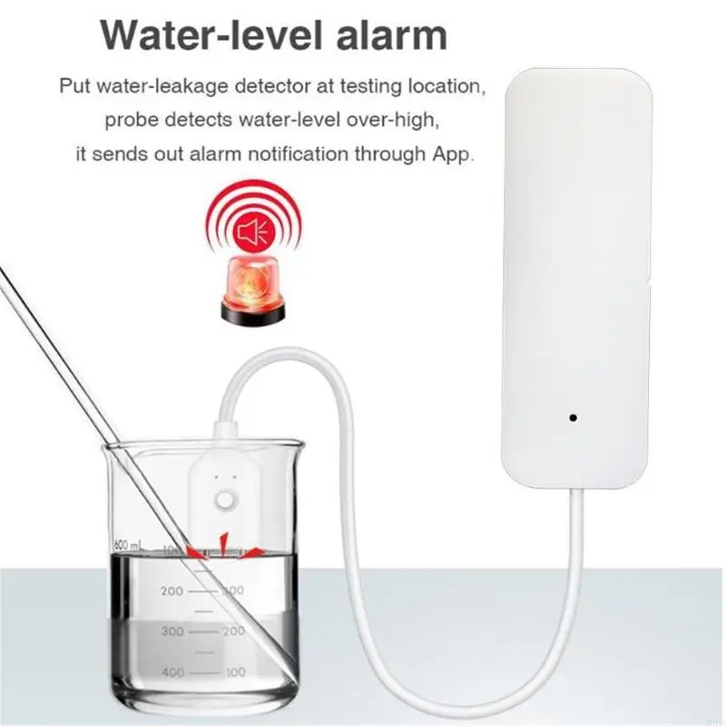 J6PA WiFi Water Leakage Detector Sound Alarm Leak SensorWarning Security Alarm System