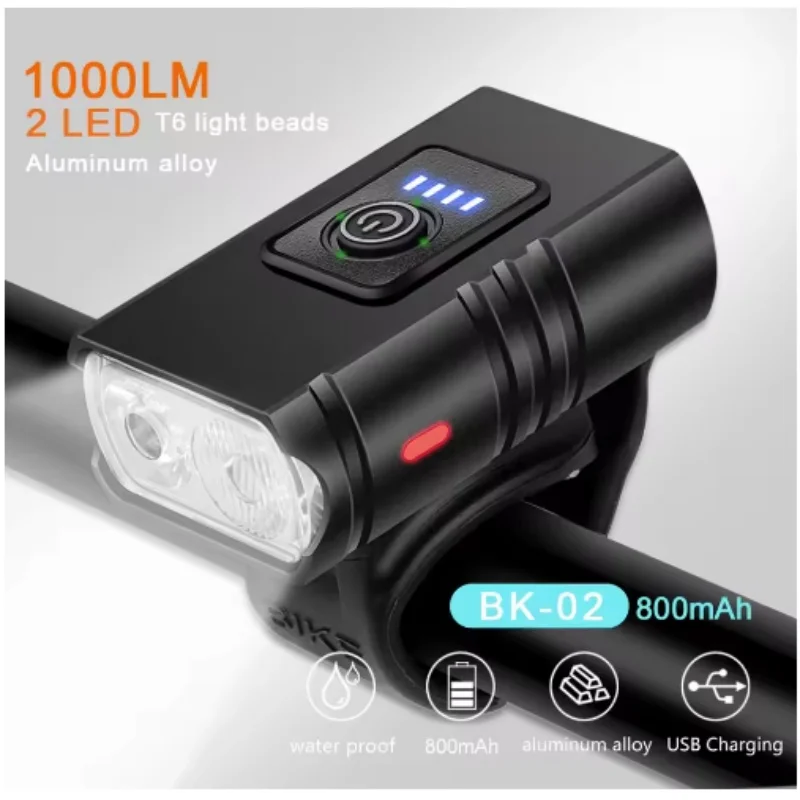 

Bike Light 2 LED Type C Rechargeable Bicycle Lights 6 Modes MTB Flashlight Bicycle Headlight for Cycling Bicycle Front Lamp