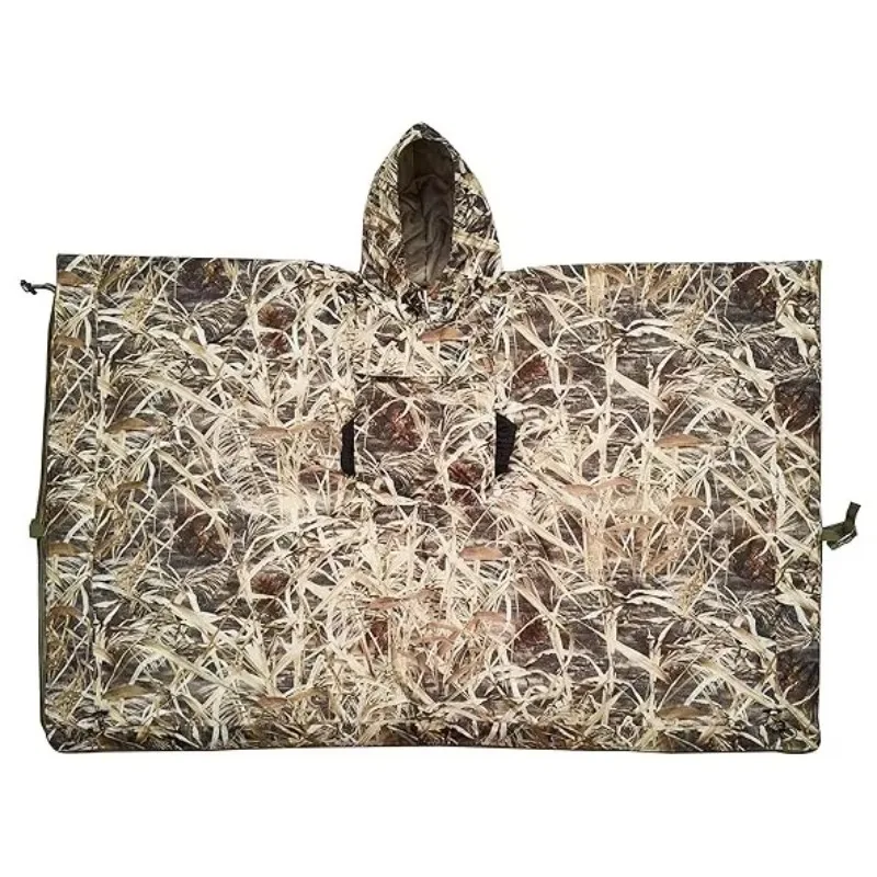 Camouflage Insulated Poncho with Hood-Convertible Wearable Sleeping Bag for Duck/Deer Hunting Fishing Camping & Outdoor Sports