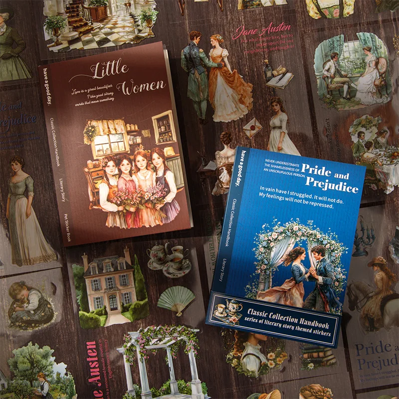 1 حزمة/3 حزمة مجموعة الأدب الكلاسيكي كتيب سلسلة القصة الأدبية موضوع ملصق كتاب شخصية الكولاج 6 تصاميم
