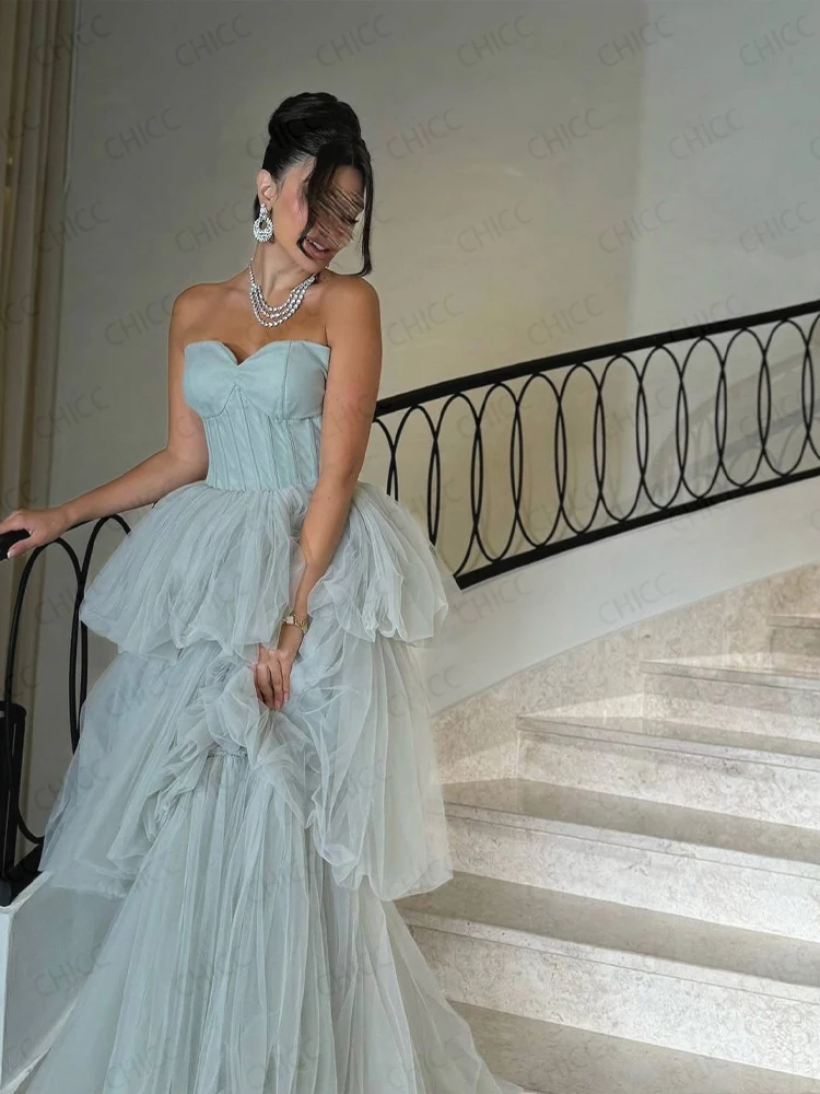 Vestidos de Noche de princesa, vestido de fiesta escalonado sin mangas con escote en forma de corazón, vestido de fiesta de cumpleaños para quinceañeras, batas de fiesta personalizadas