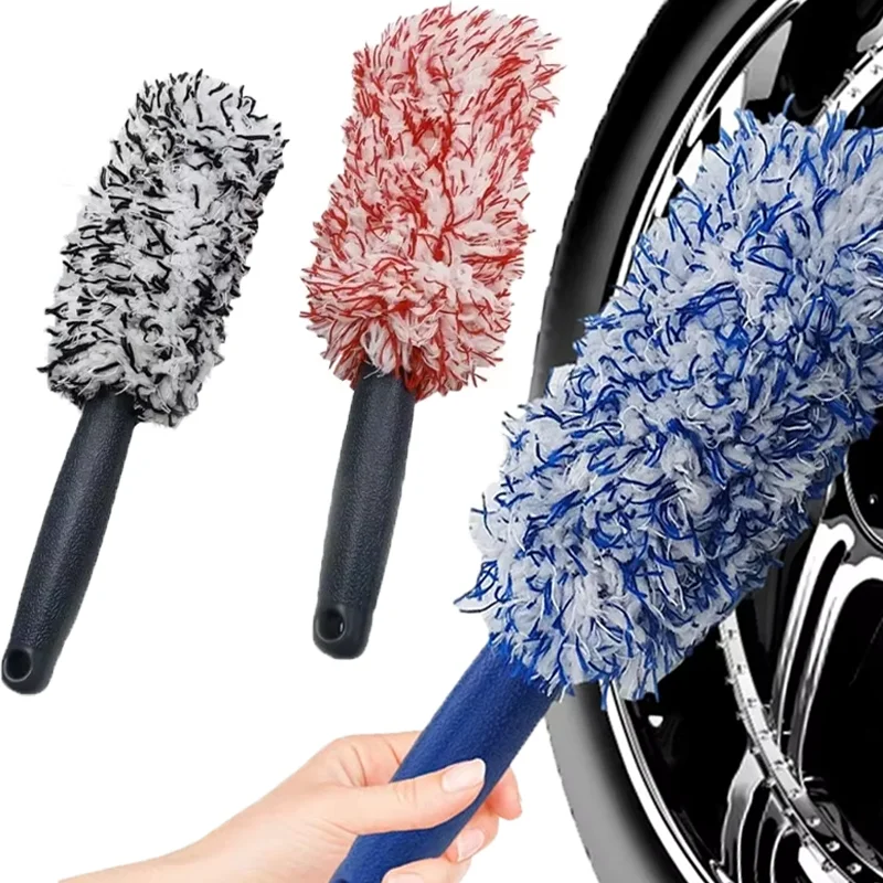 

Car Wash Cleaning Brush High-quality Non-Slip Handle Plush Cleaning Wheel Tyre Rims Detailed Washing Brushes Auto Accessories