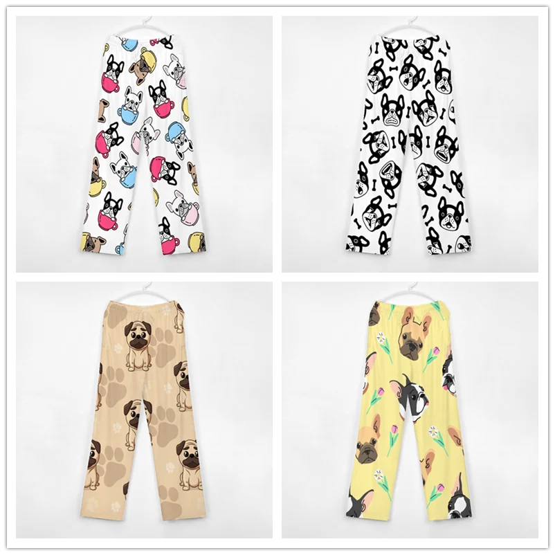 French Bulldog Pattern Cute Pajama Pants Mens Womens Lounge Pants Super Soft Unisex Sleep Pajama Bottoms with Pockets Drawstring