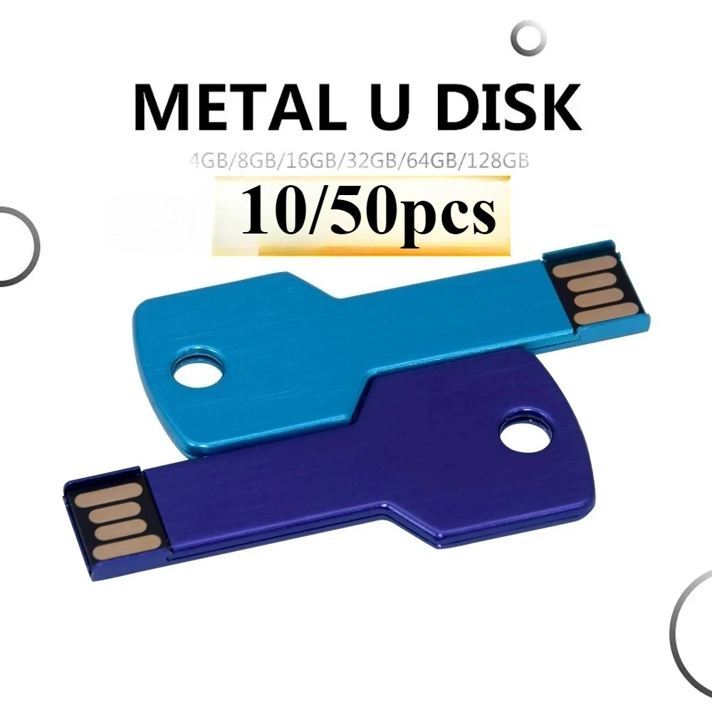 

10/50 шт. персонализированный логотип USB 2.0 в форме ключа, металлическая память U Stick, 4 ГБ, 8 ГБ, USB-накопитель, 32 ГБ, 16 ГБ, USB-накопитель, бизнес-подарок