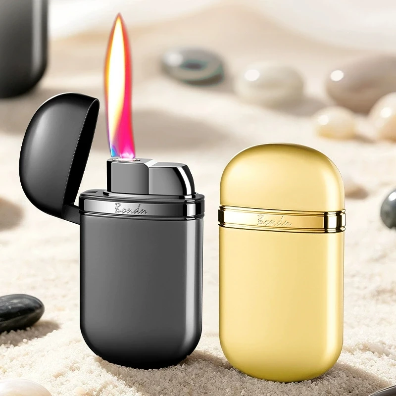 New Metal Dual Flame Conversion Inflatable Lighter Windproof Outdoor Portable Cigar Lighter Cigarette Accessories Gift