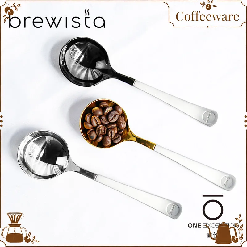 Brewista Coffee Cupping Spoon Titanium Plated Stainless Steel Pour Over Coffee Tasting With Storage Bag For Barista Enthusiasts