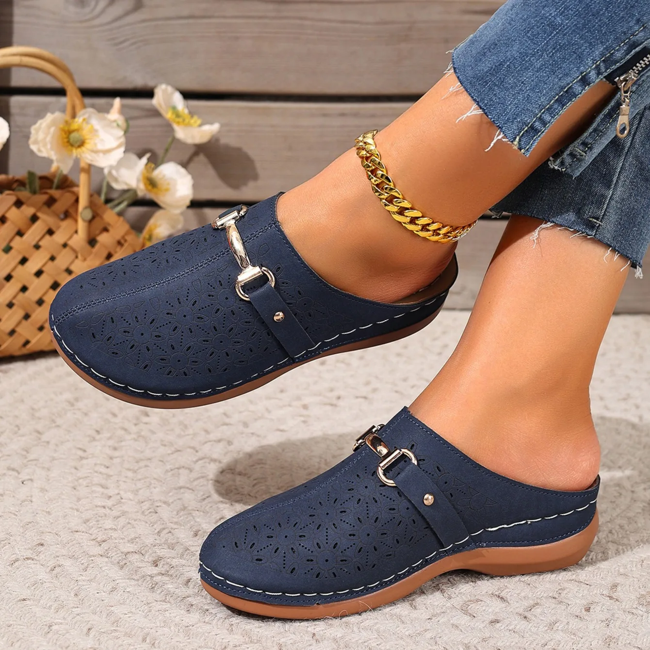 Damen-Halbschuhe: Leichte, modische Outdoor-Watschuhe für Mütter mittleren Alters – Sommer-Sandalen für Frauen – Detail 2