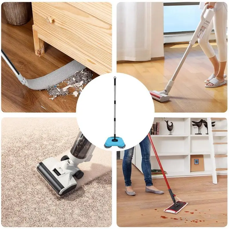 Carpet Sweeper Cleaner Non Electric Pet Hair Broom Floor Cleaning Tools Adjustable Handle Sweeper For Cleaning Pet Hair Loose