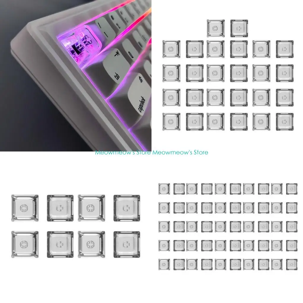 W91A 1U entièrement transparent XDA KEYycap Keyboard mécanique Keycap PC Miroir transparent