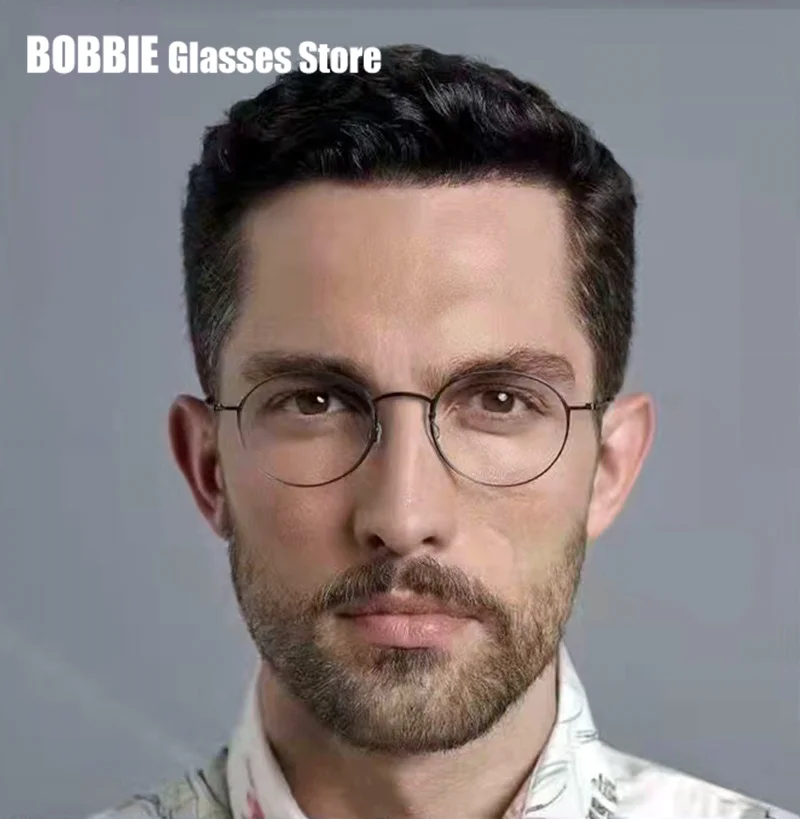 Glasses Frame Classic Round Men Women Eyeglasses Titanium TT Air Eyewear Brand Design Gafas 6g Light Thin Rim Denmark No Screws