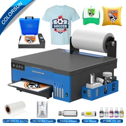 Stampante Colorsun A4 DTF per stampante Transfer XP600 impresora A4 DTF L8058 stampante diretta su pellicola per t-shirt felpe con cappuccio scarpe cappello