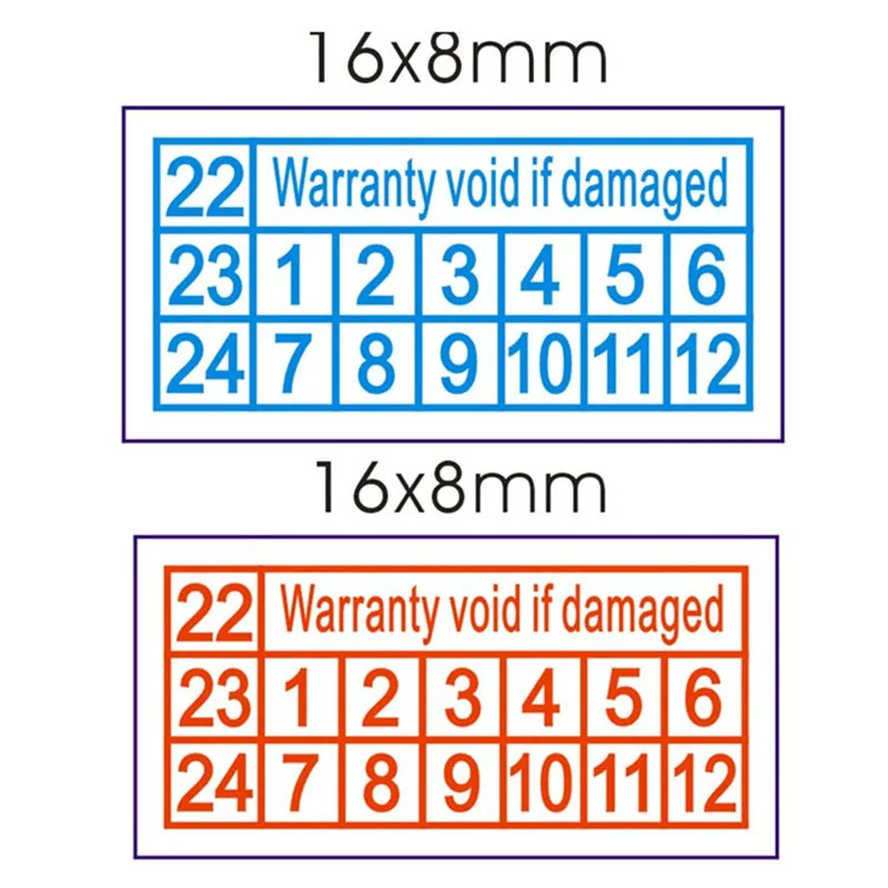 Wholesale 1000/ 1500/2000PCS  Year Red Color Rectangle Shape Fragile Label Warranty Void If Removed Sticker