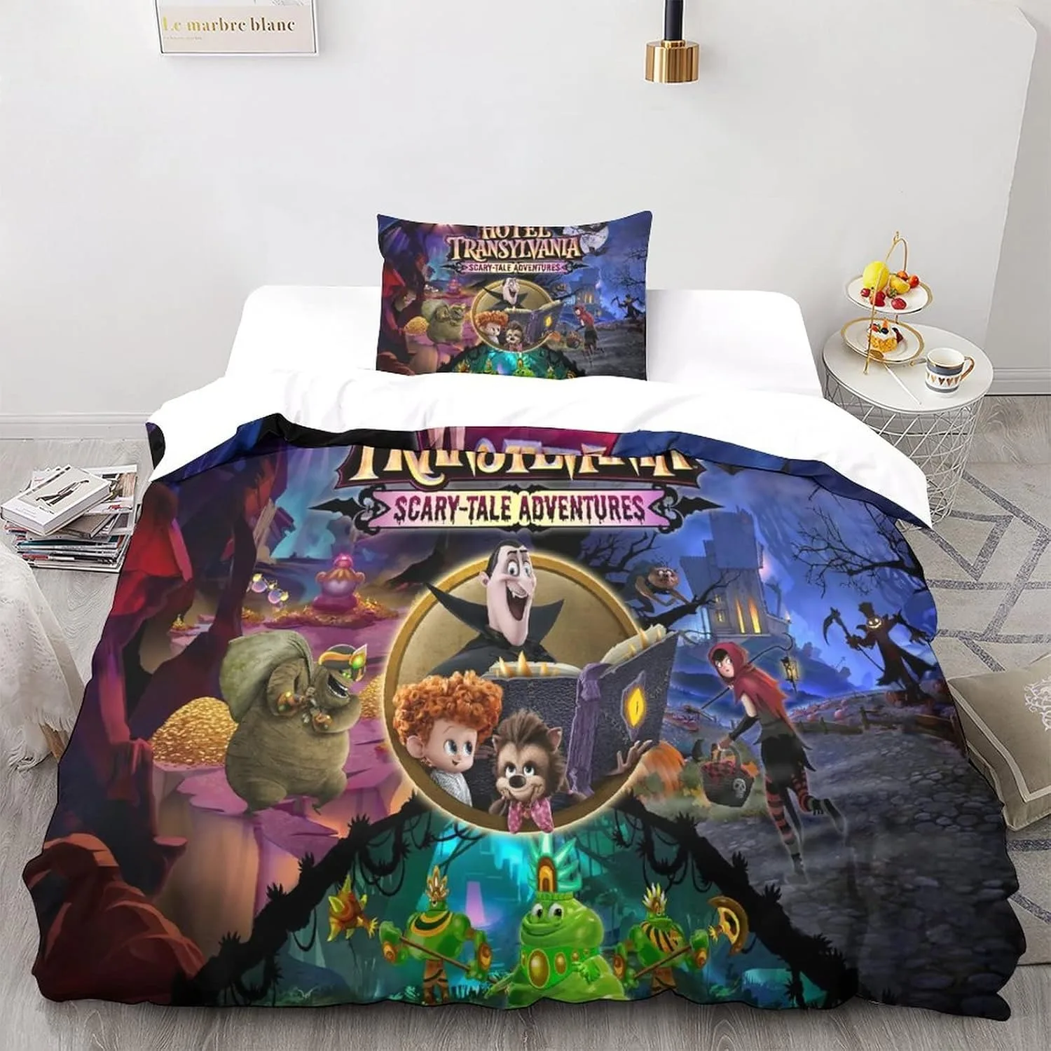 

Комплект постельного белья Disney Mavis, пододеяльник для отеля Transylvania, наволочка для мальчиков, спальня, односпальное двойное одеяло Queen King, комплект постельного белья