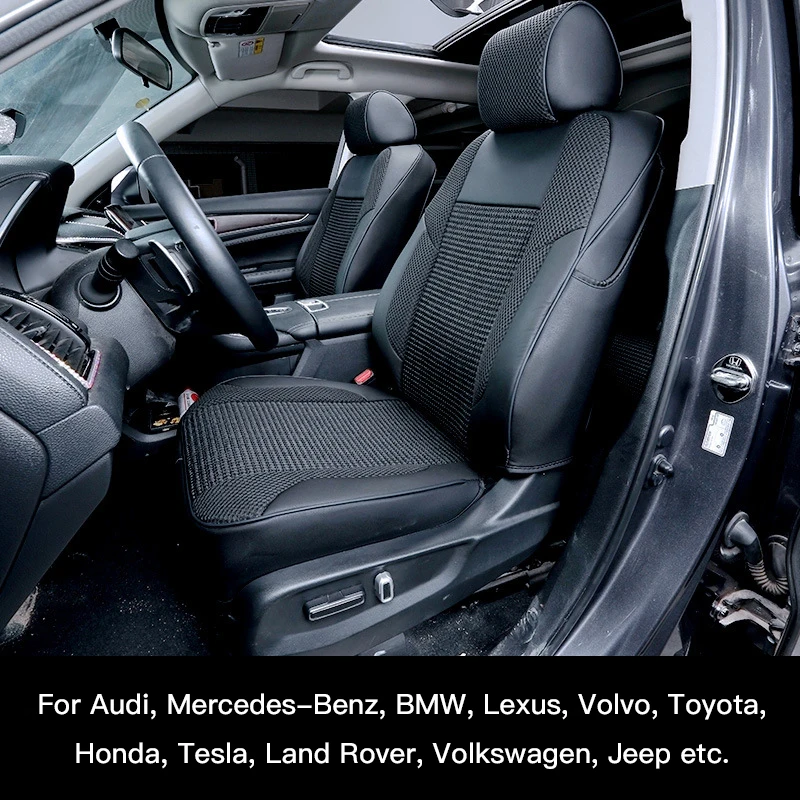 Custom Fit Car Seat Covers Accessories for 5 Seaters Full Set Ice Silk Leather Specific for more than 98% of car seat covers