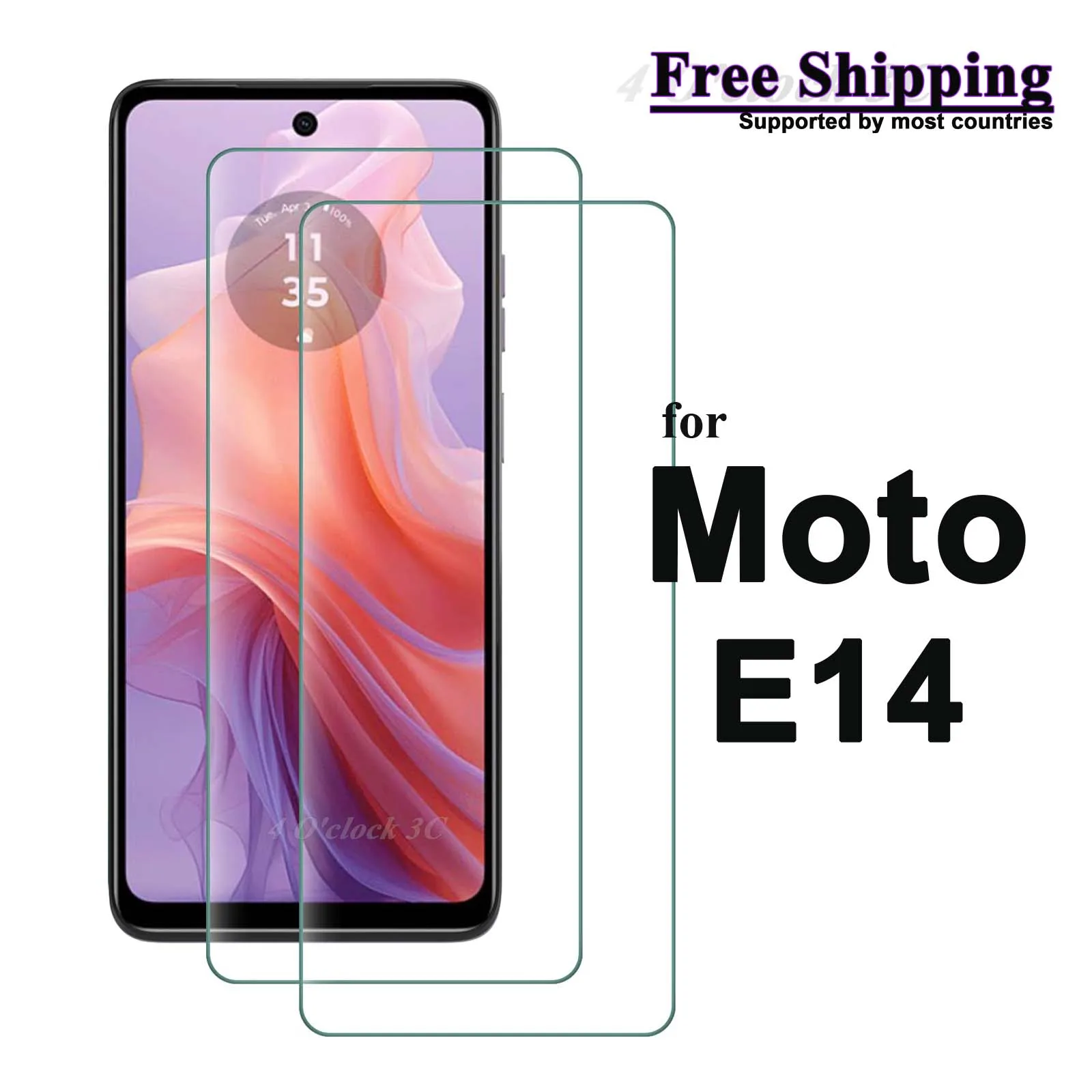 

For Motorola Moto E14 Screen Protector Tempered Glass Crystal Mica 9H Protective HD Clear Transparent Anti Scratch