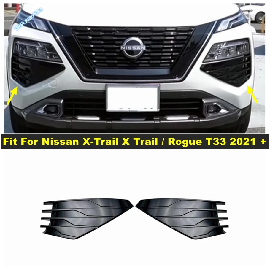 

Car Front Under Center Bumper Grille Grill Mesh Stripes Panel Cover Trim Fit For Nissan X-Trail X Trail / Rogue T33 2021 - 2024