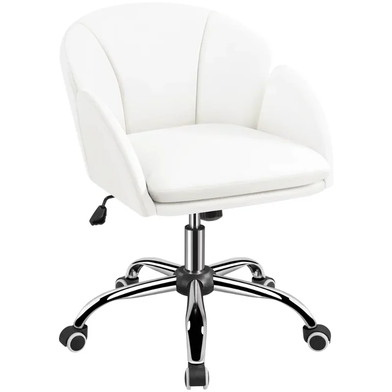 

SmileMart Modern Rolling Desk Chair with Armrests for Home Office, White