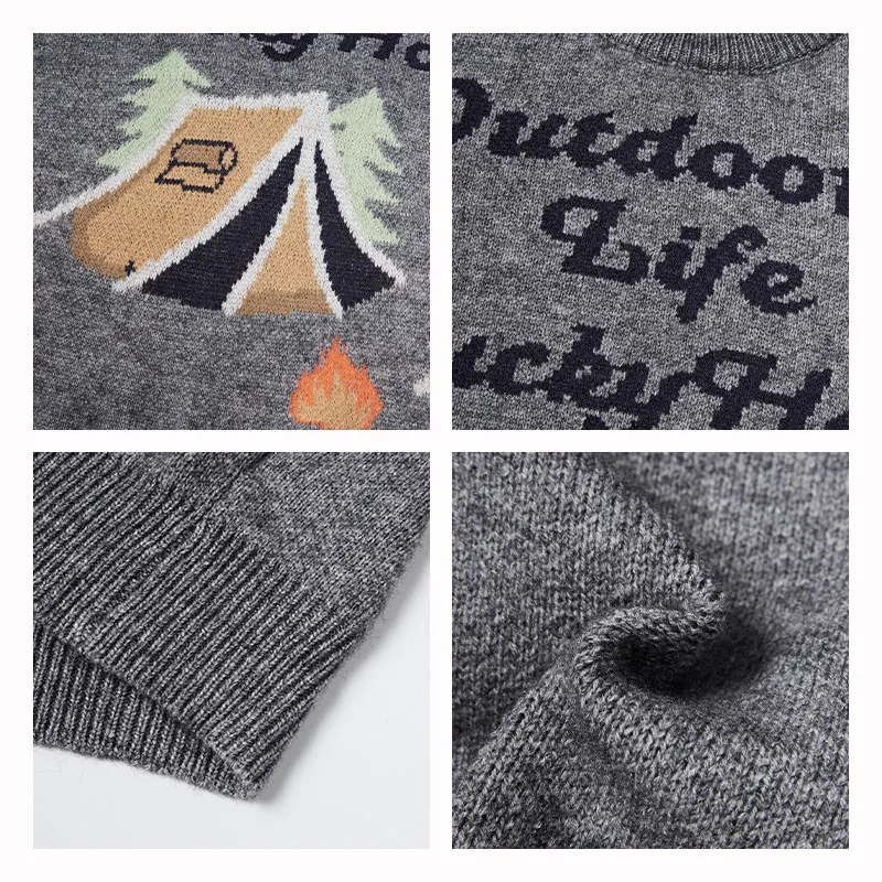 Men's high-quality crew neck pullover sweater