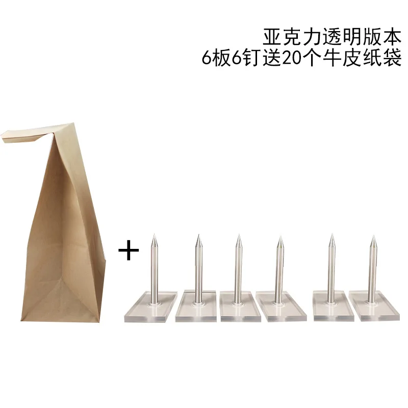 The Nail Game (Transparent) (6 Nails 6 Blocks) Magic Tricks Crush Paper Bag Magic Close Up Bar Gimmick Props Mentalism Magician