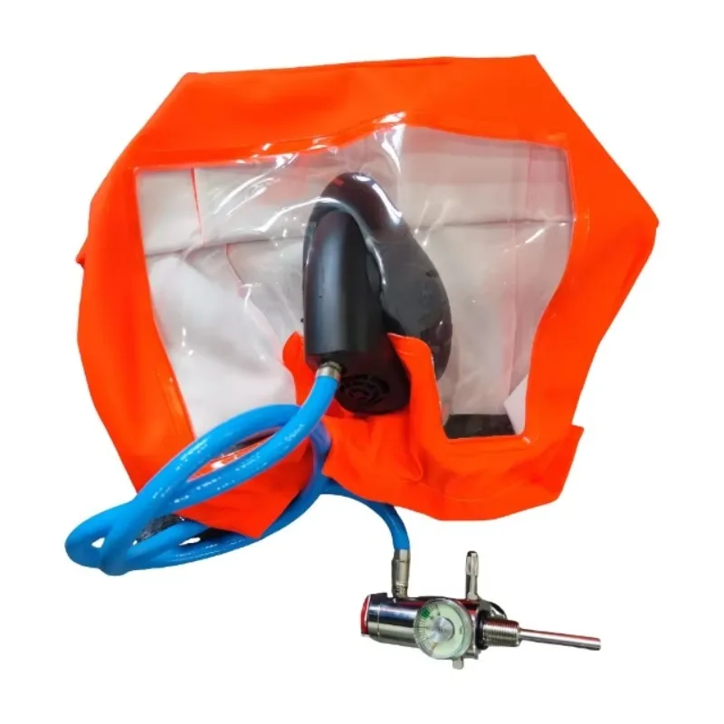 

AyonSafety SOLAS EN EEBD Anti-Scratch Hood with Silicone Face Mask&Mid-Press Hose& 0-40MPa Pressure Reducer Valve for Freighting