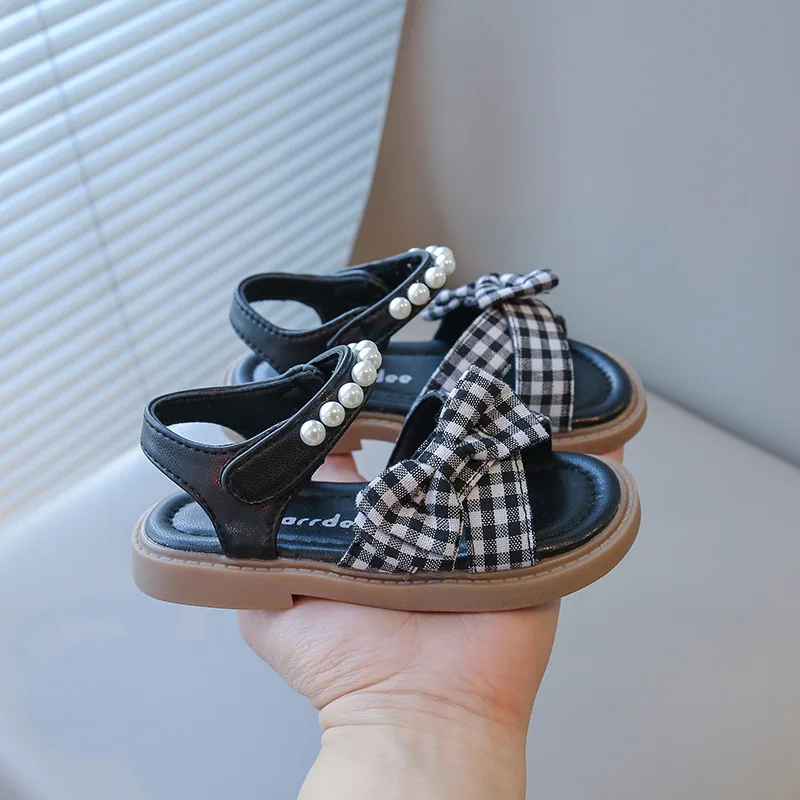 

Летние сандалии для девочек 2026: милые туфли-балетки с бантом для принцесс, из мягкой искусственной кожи, удобные, легкие, для повседневной носки