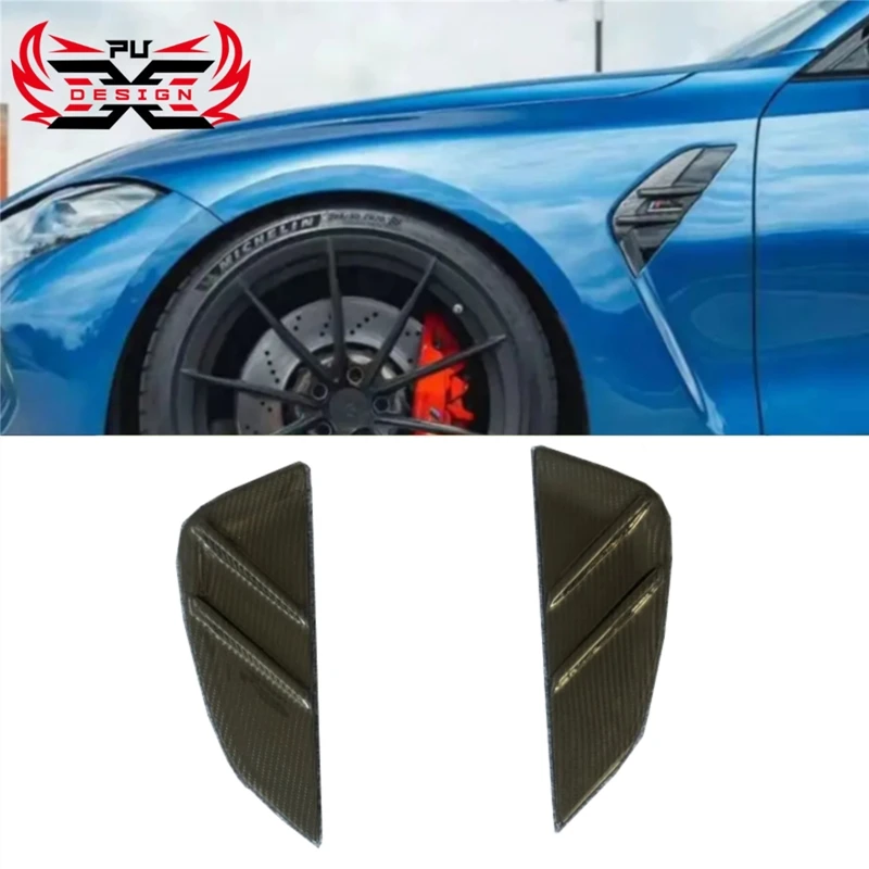 For BMW G80 G82 G83 M3 M4 Dry Carbon Fiber Side Bumper Fender Air Trim Spoiler Cover