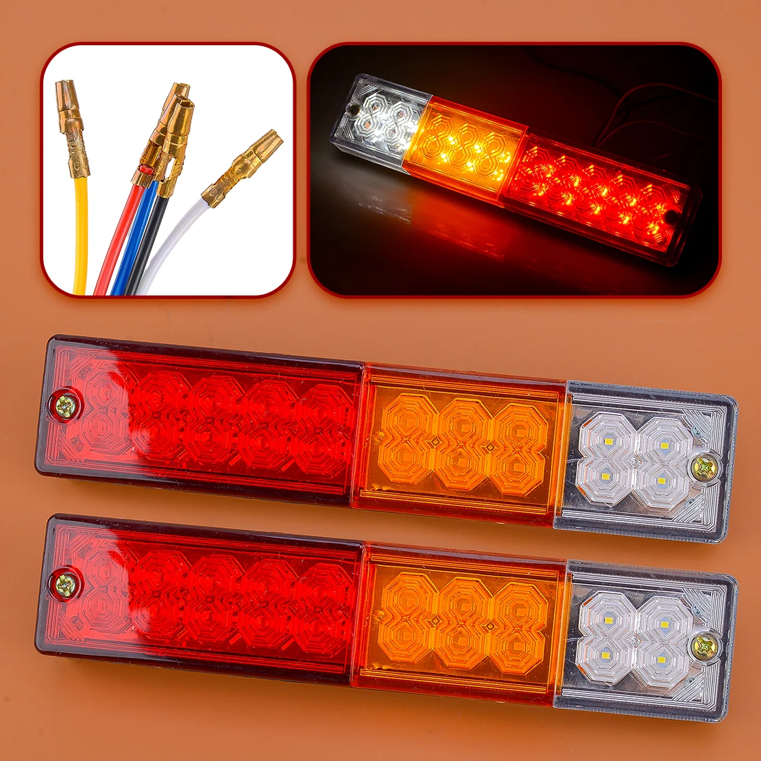 

2 шт., универсальная задняя фонарь заднего поворота, 12-24 В, 20 светодиодов