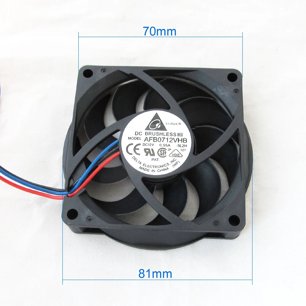 

Для радиатора процессора Delta, мягкий вентилятор постоянного тока AFB0712VHB 70x70x15 мм 7015 12 В 0,55 А, 3 контакта -
