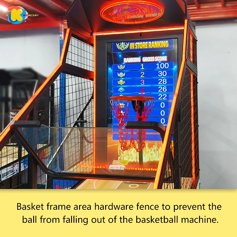 Portable Street Basketball Arcade Game Machine CE Certified Coin Operated English Language Support Customizable Color Flashing