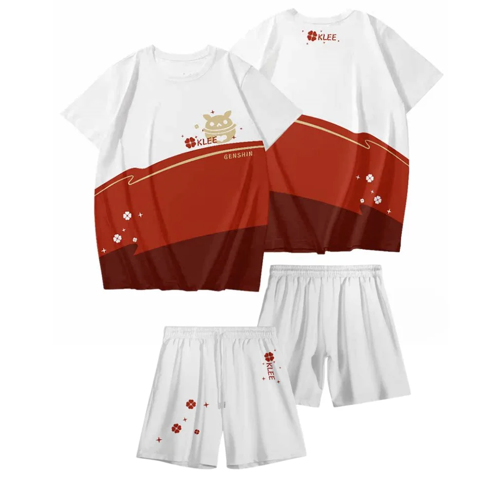 Genshin Impact Keli Short Sleeve Shorts Set for Men and Women West Wind Knights Anime Surrounding Cos