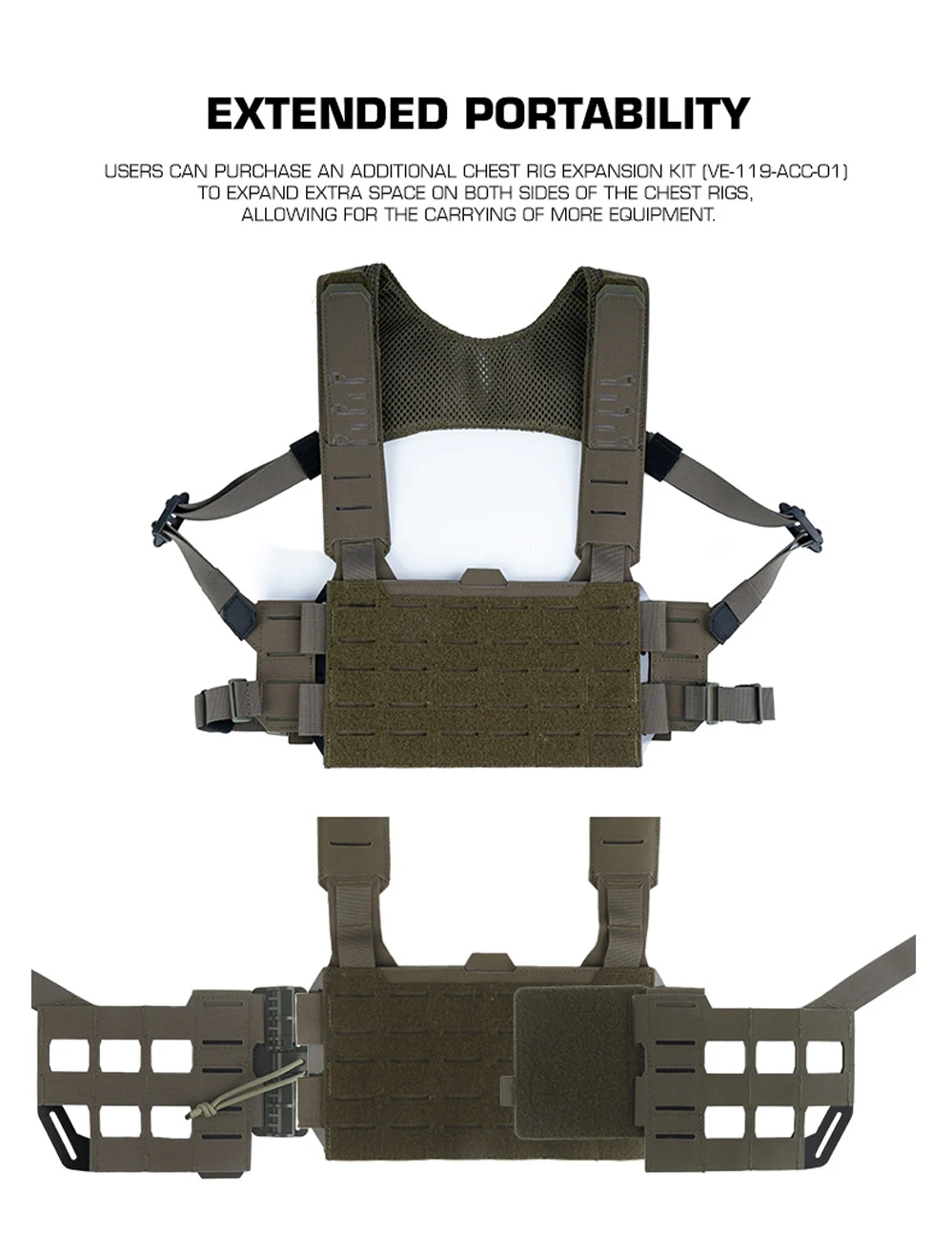 Taktische Brusttasche mit Modularem, Skalierbarem MOLLE-Frontpanel, Atmungsaktive HX-Weste für Outdoor-Jagd und Airsoft – Detail 19
