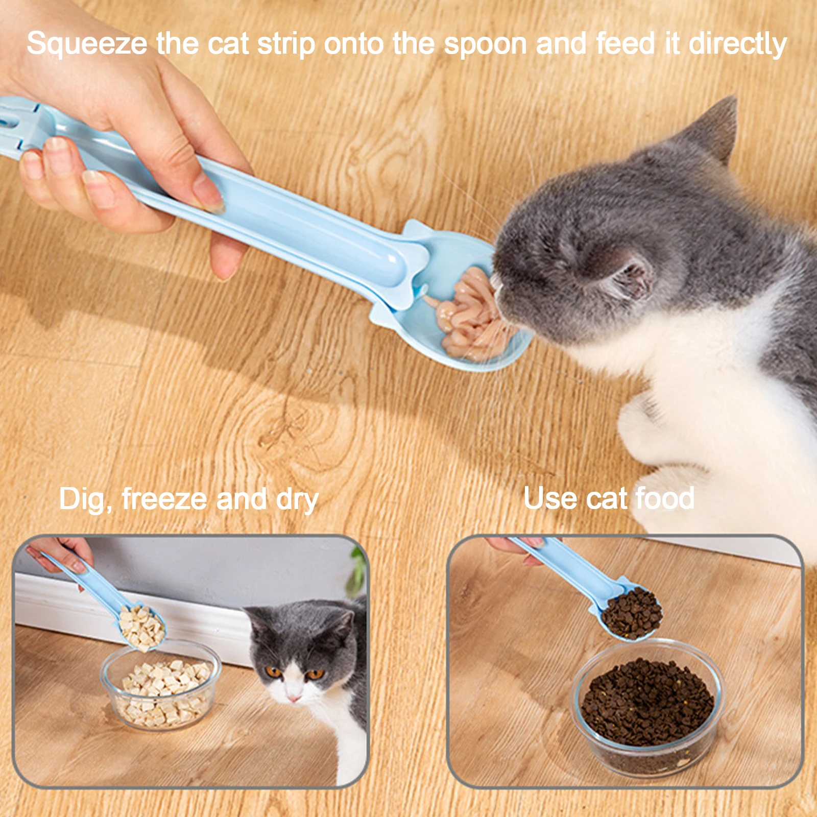 Treats Spoon Cat Feeder Wet Treats Strip Lickable Squeeze Spoon Pet Liquid Snacks Feeding Spoon Creative Pet Feeder