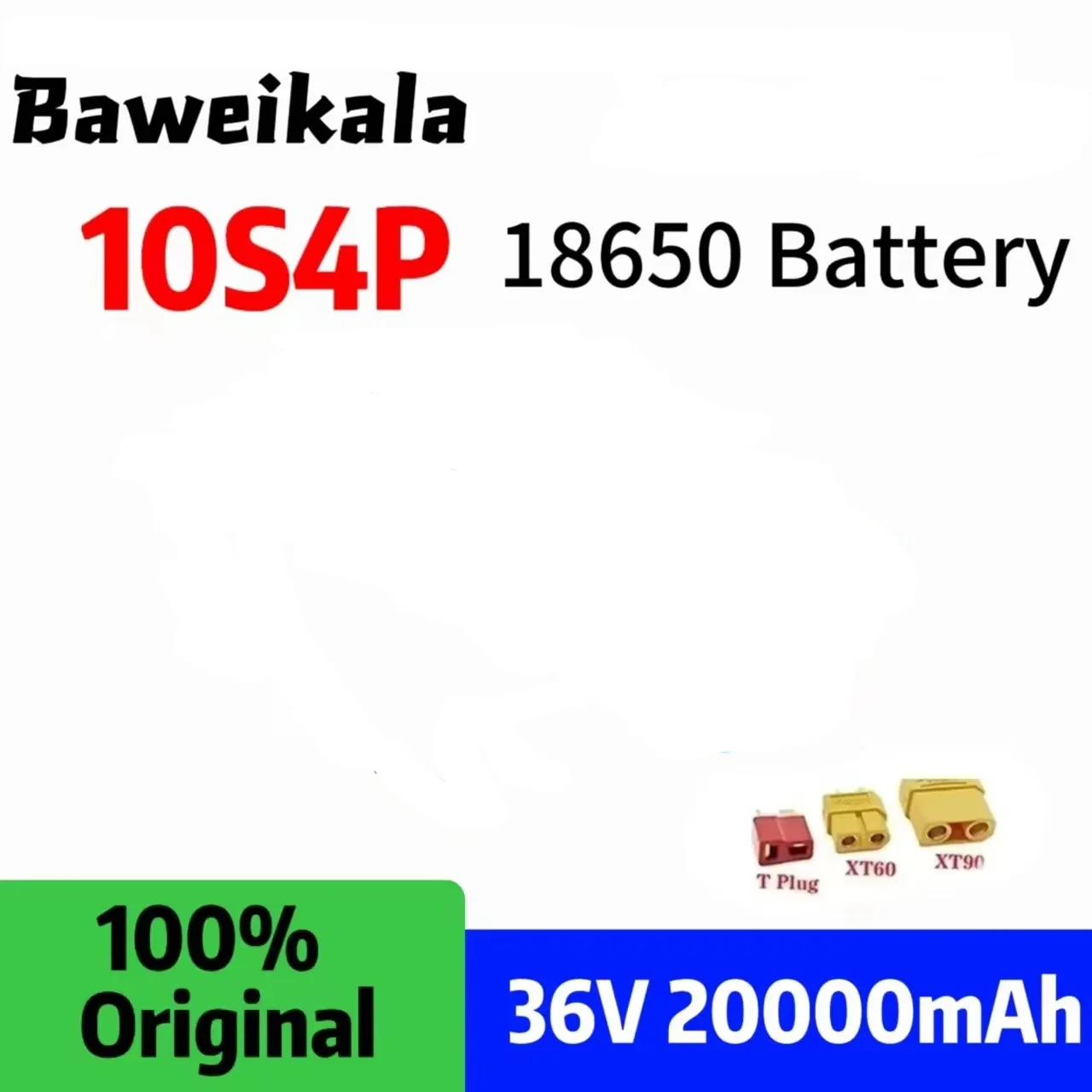 100 % originaler 36 V 10S4P 20000 mAh 1000 W Lithium-Ionen-Akku mit hoher Kapazität – BMS und Stecker optional