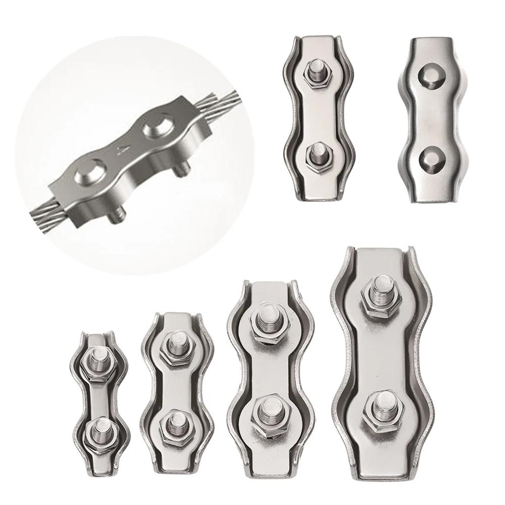 5 sztuk M2-M5 stal nierdzewna Simplex 1/2-Post Bolt Clip lina stalowa zacisk kablowy zacisk liny prosty uchwyt