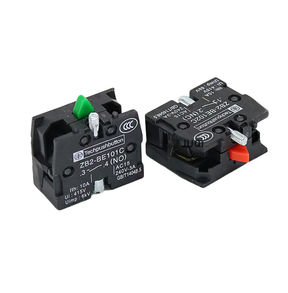 2pcs XB2 rotary switch ZB2BE102C (NC) 10A ZB2-BE101C (NO) button switch contact block XB2-BD21 BD23 BD25 BD33 BD45 BD53