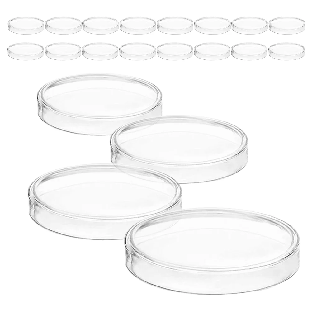 20Pcs Clear Petri Dishes with Lids Plants Cell Tissue Petri Dishes Laboratory Accessories lab petri dishes