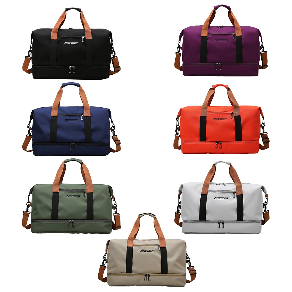 

Casual Travel Luggage Bag Large Capacity Shoulder Crossbody Bag Dry And Wet Zipper for Weekend for Fitness Swimming