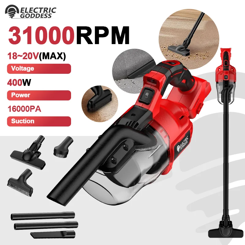 Electric Goddess 16KPA Power Electric Vacuum Cleaner Handheld Cordless Home Portable Dust Collector For Milwaukee 20V Battery