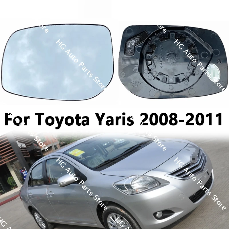 

Car Accessories For Toyota Yaris 2008-2011 Side Rearview Mirror Glass Outside Rear View Mirror White Lens Without Heating