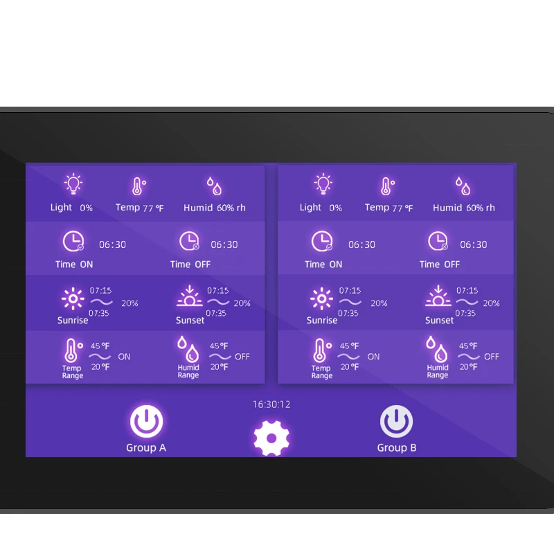 US stock touch screen automatic dimmer main controller 0-10V dimming dual-zone control
