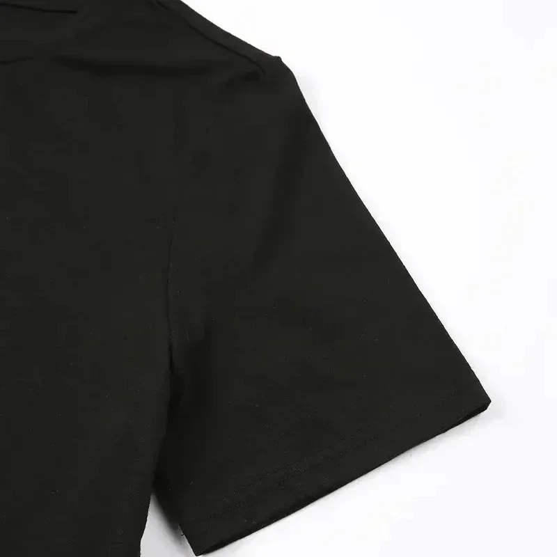 Mulheres tripulação pescoço manga curta camiseta gótico vintage y2k camisetas topos halloween crânio e gato impressão preto t camisa casual confortável